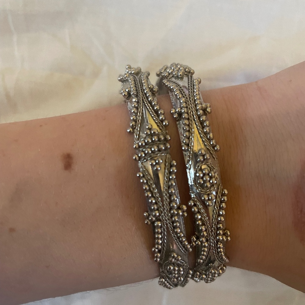 Stunning Silver Detailed Bangles!